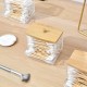 Acrylic Cotton Organizer With Wooden Cover